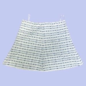 J. Crew Elegant Blue and Cream Gold Mini Aline Skirt Size 12